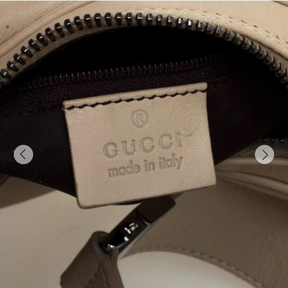 AUTHENTIC GUCCI CREAM LEATHER SHOULDER/HOBO BAG “G” SILVER MEDALLION - Picture 10 of 11